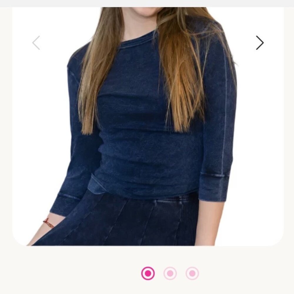 womans hard tail blue denim stone wash tee shirt